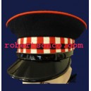 Red, White and Black Diced Bank Peaked Cap