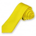 Yellow Skinny Solid Color Necktie