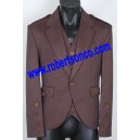 Maroon Tweed Argyll Kilt Jacket with Five Button Waistcoat