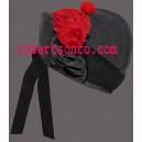 Black Glengarry Hat with Red Toorie