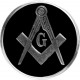 NICE RARE BLACK MASONIC METAL CAR AUTO BADGE EMBLEM