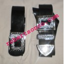 Black PVC Piper Cross and waist Belt With Buckle