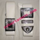 White PVC Piper Cross and waist Belt With Buckle