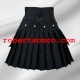 Cargo Men Utility Black Cotton Fabrics Kilt with 6 Pockets
