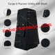 Cargo Men Utility Black Cotton Fabrics Kilt with 6 Pockets