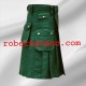 Cargo Men Utility Dark Green Cotton Fabrics Kilt with 6 Pockets