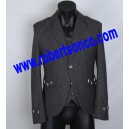 Charcoal Tweed Argyll Kilt Jacket with Five Button Waistcoat