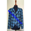 Blue & Black Check Tweed Argyll Kilt Jacket with Five Button Waistcoat