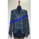 Green Check Tweed Argyll Kilt Jacket with Five Button Waistcoat