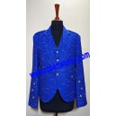 Royal Blue Tweed Argyll Kilt Jacket with Five Button Waistcoat