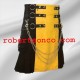 Black and Yellow Men's Stylish Gothic Utility Kilt