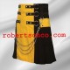 Black and Yellow Men's Stylish Gothic Utility Kilt