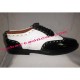 Patent Dress Ghillie Brogues With Black/White