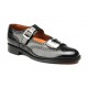 Silver Buckle Patent Leather Brogues