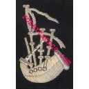 Bagpiper Hand Embroidery Badges With Silver Wire