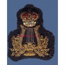 Queen's Crown Royal Army Band Lyre Badge in Gold